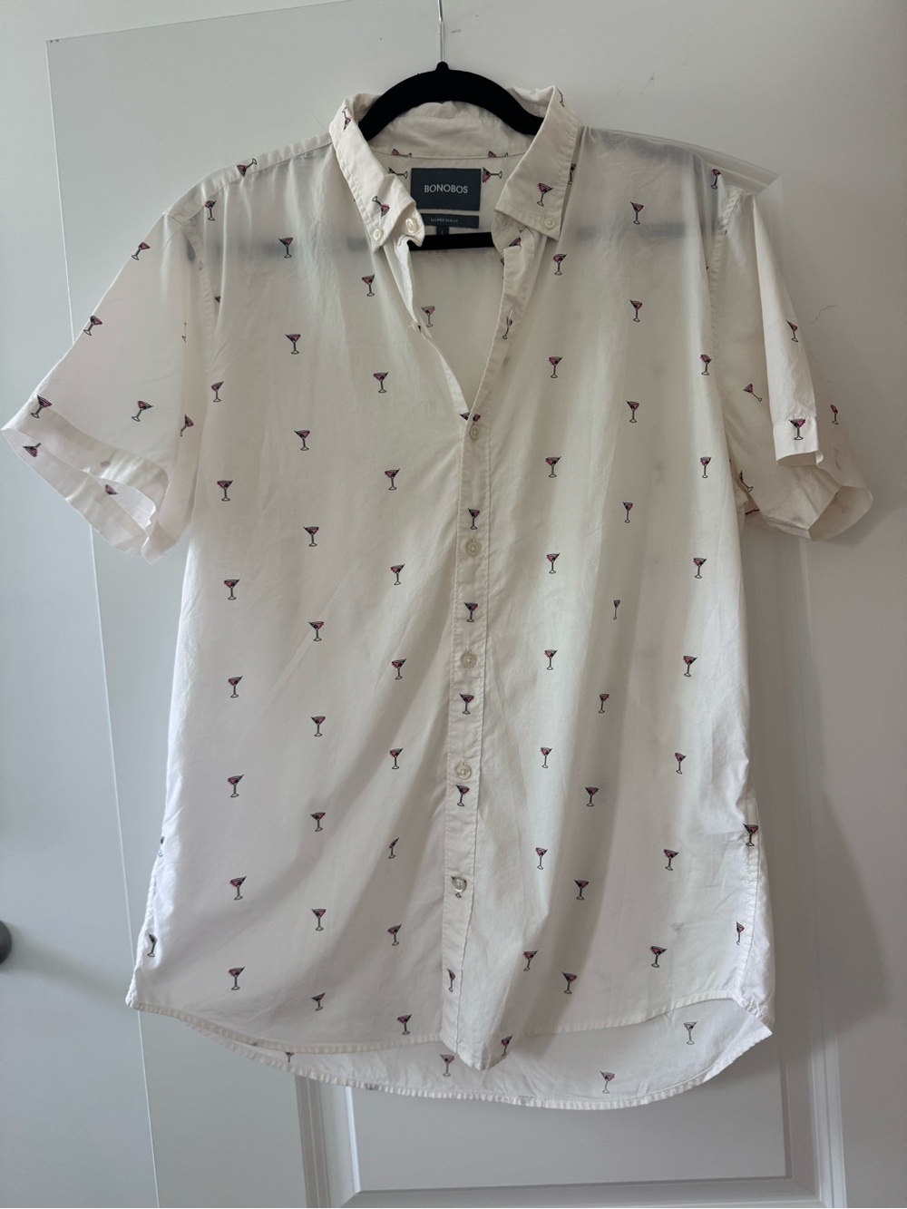 Bonobos Cream Short-Sleeve Button-Down with Cocktail Print